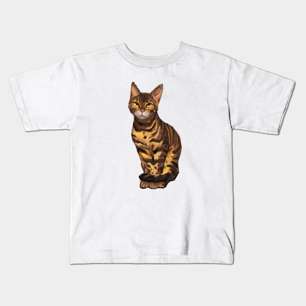 My painting leopard cat Kids T-Shirt by mangbo